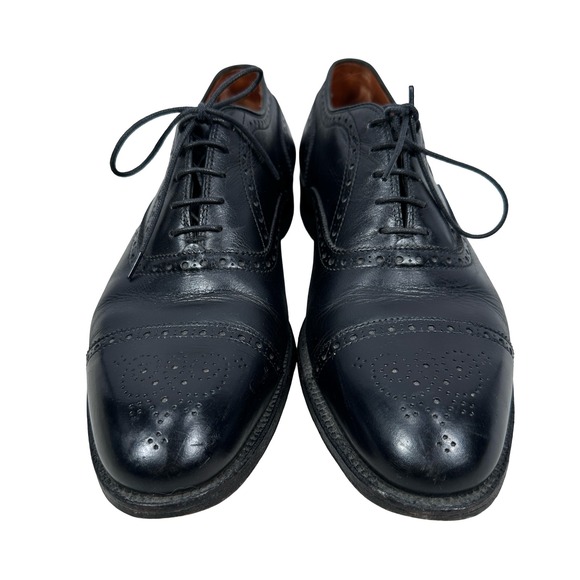 Alden 909 Black Calfskin Medallion Tip Oxford Mens Dress Shoes